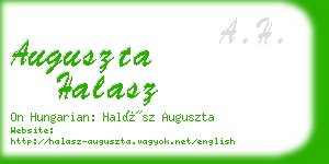 auguszta halasz business card